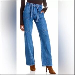 Derek Lam 10 Crosby Ashton Utility Wide Leg Jeans in Carlisle Blue Size 29